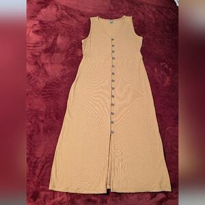 Old Navy Tan Button-Front Maxi Dress